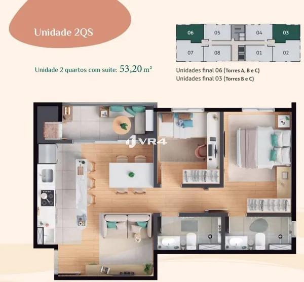 Lançamento em Itapoá, 2 e 3 Quartos, 52 e 64m²